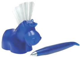 Stiftehalter mit Stift und Tastaturbürste blau